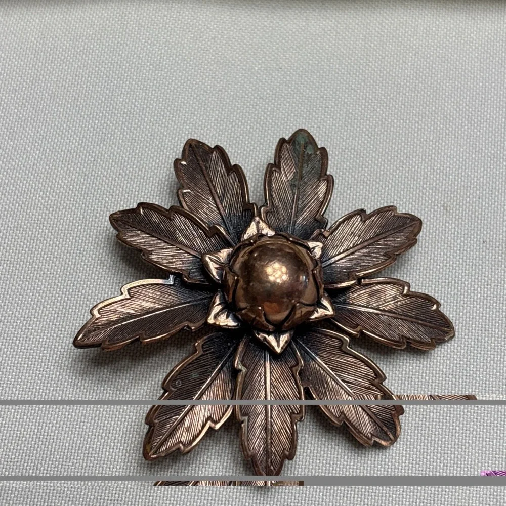 Mid Century Copper Flower Brooch Bell Trading Post Southwest